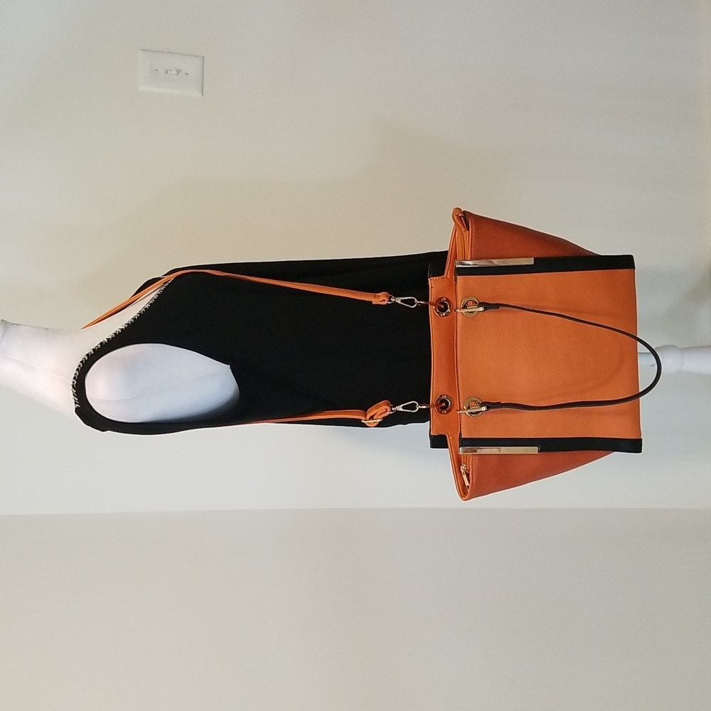 NWOT! Two-Tone Orange and Black Shoulder Bag